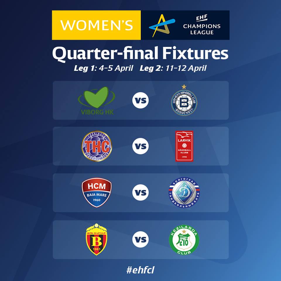 Women's EHF CL 1/4 finals: Gyor against Vardar - Viborg VS Buducnost ...
